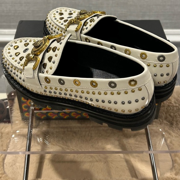 Kurt Geiger White Loafers with Gold and Silver Details - Picture 5 of 5